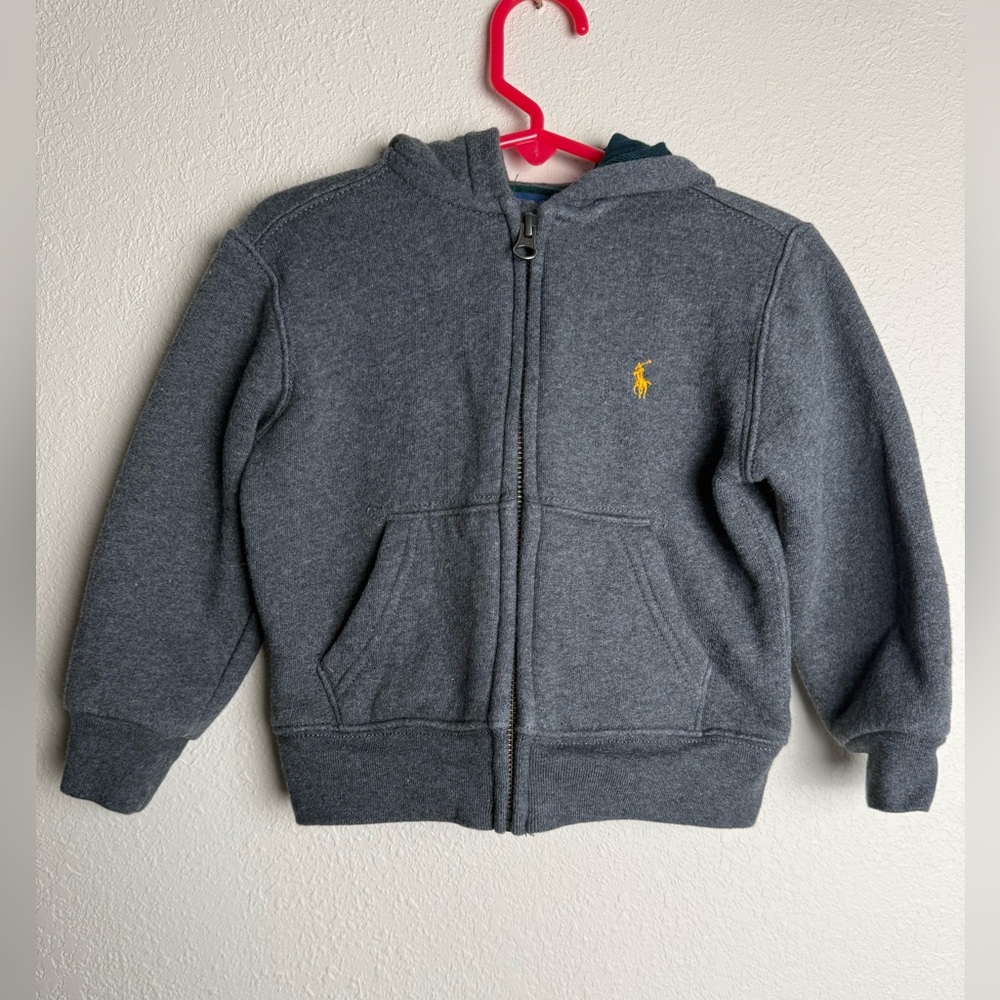 Polo Ralph Lauren Gray Toddler Size 2 Boys‎ Fleece Full Zip Hoodie